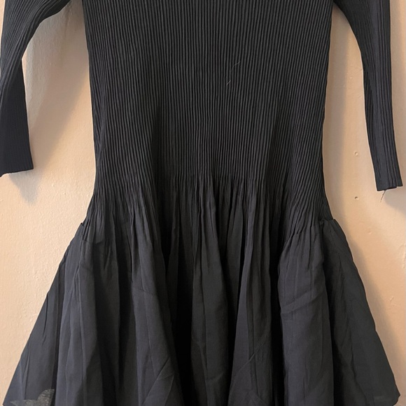🏷️ 🆕 🎉 black ribbed quarter sleeve v-neck layered grunge witchy dress - Picture 9 of 14